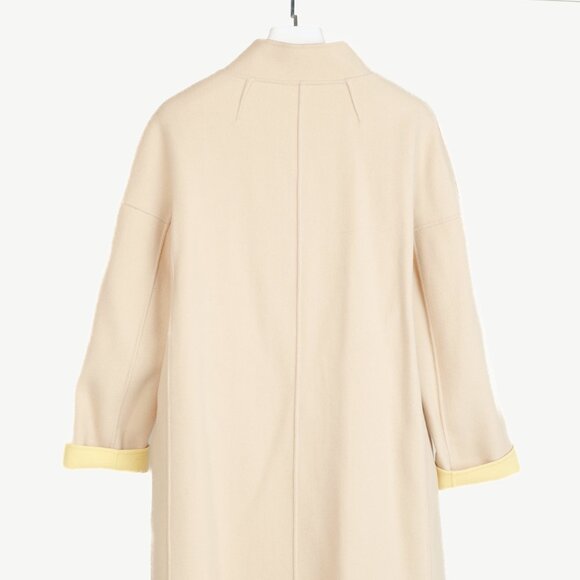 Max Mara Weekend Reversible Beige & Yellow Wool-Blend Coat - Picture 2 of 16